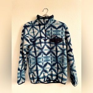 Women’s Patagonia Synchilla Shibori Tie dye Snap T Fleece Jacket Size Small